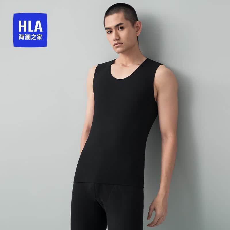 海澜之家（HLA）男士保暖背心男无袖星空绒230g基础打底薄款无痕保暖上衣马甲 质感黑8002 175/100(XL)属于什么档次？