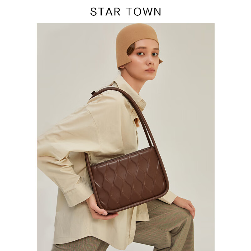 STAR TOWN复古包包女单肩包腋下包大容量手提包小众包情人节 陶土色
