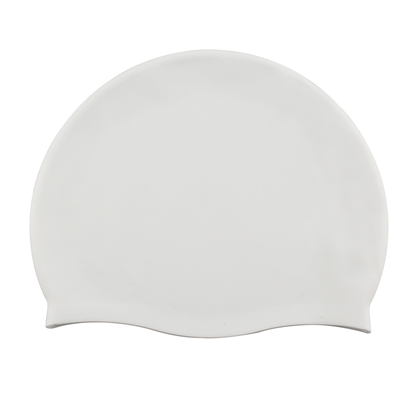 芃速赛加大弹力纯色硅胶泳帽男女通用防水游泳帽定制泳帽印logo 白色