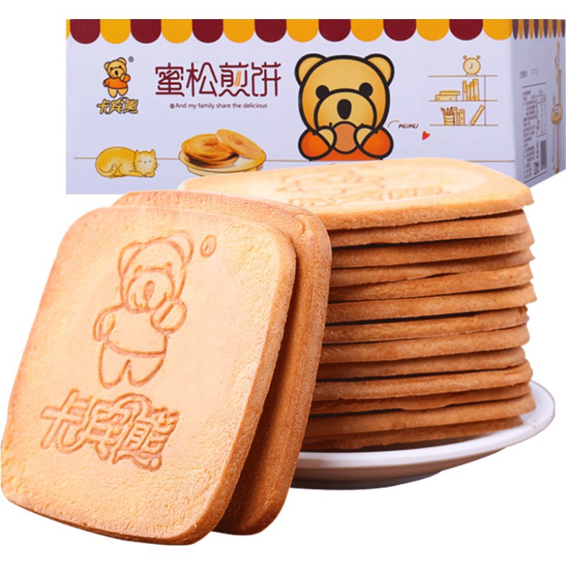 卡宾熊 蜜松煎饼386g*2整箱小熊饼干休闲零食代餐儿童早餐饼干解馋小吃