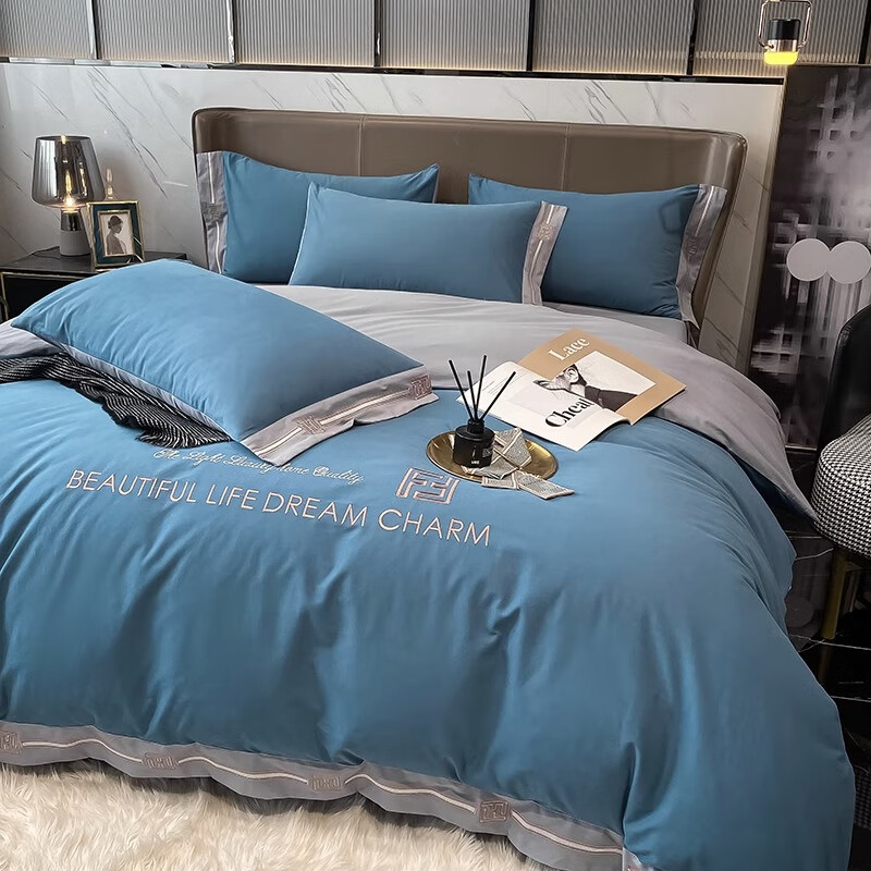 宿舍家用床上用品 梵-海贝蓝100全棉 确认收货后晒图再领价值38元枕