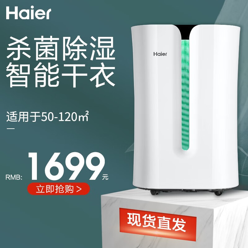 海尔(Haier)静音除湿机 空气抽湿机 去湿器 家用卧室地下室 DE系列 DE20A（适用于50-120㎡）