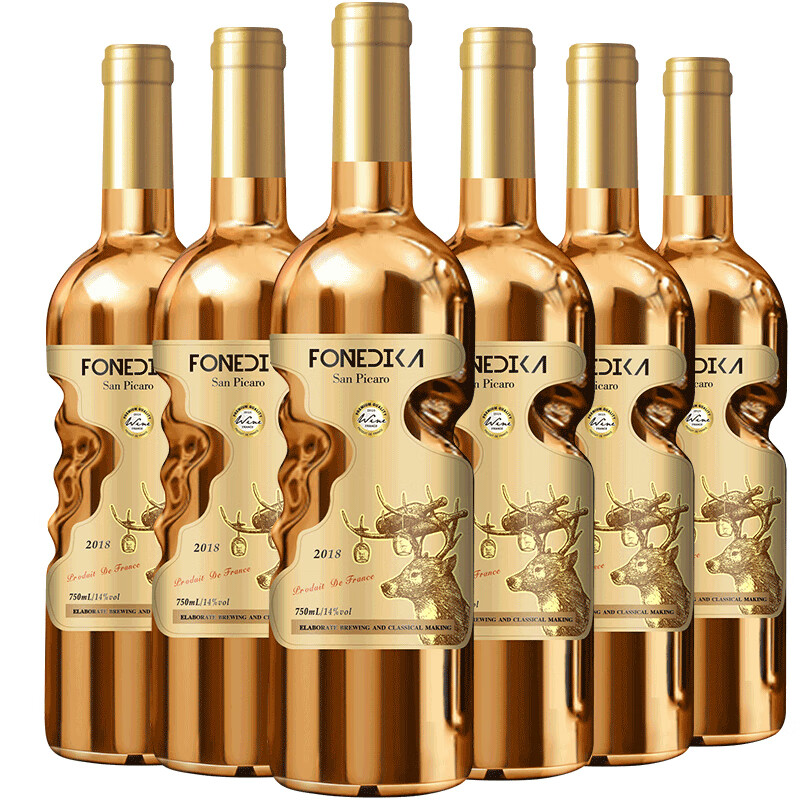 梵迪卡(fonedika)法国原酒进口红酒圣柏罗卡干红葡萄酒天使之手鎏金瓶
