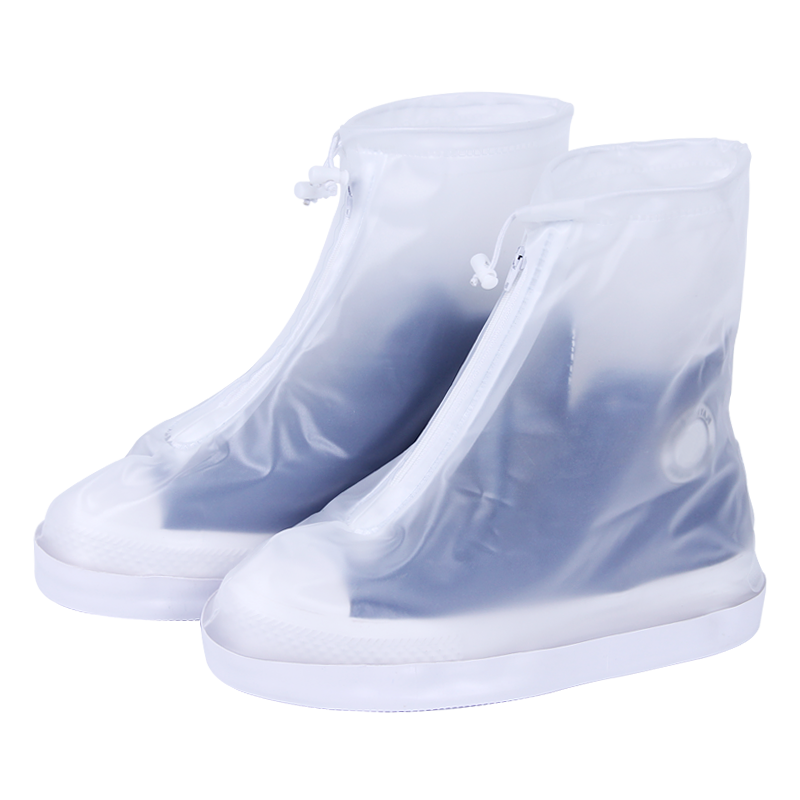 趣行 雨靴雨鞋套 37-38码单鞋适用 防雨防水男女通用加厚防滑耐磨PVC透明高帮雨靴套
