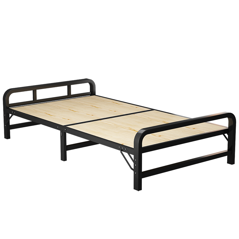非洲鹰折叠床单人1.2米家用双人加固木板床经济型钢丝床硬板床简易铁床 150cm宽 钢架实木床 升级加固加粗