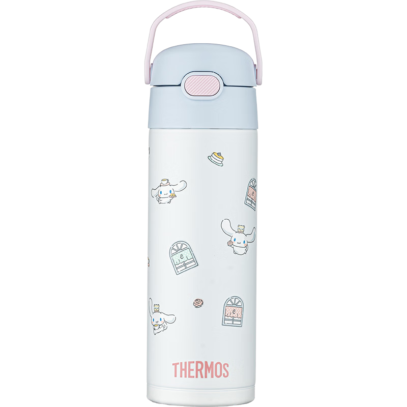 膳魔師兒童保溫杯開(kāi)學(xué)必備女士吸管水杯大耳狗不銹鋼小學(xué)生水壺500ml 藍(lán)