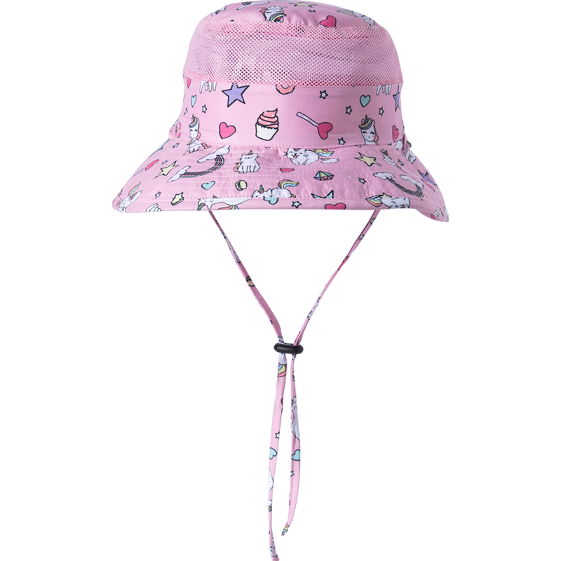 kocotreeKK树帽子儿童遮阳帽男童女童太阳渔夫防晒帽防紫外线盆帽沙滩海边 粉色经典款（双面可戴） M码