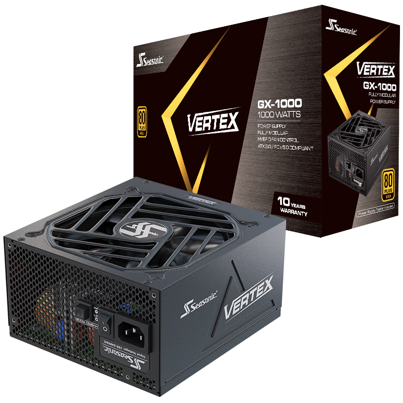 海韵（SEASONIC）1000W金牌峰睿VERTEX ATX3电源 支持5090/9070