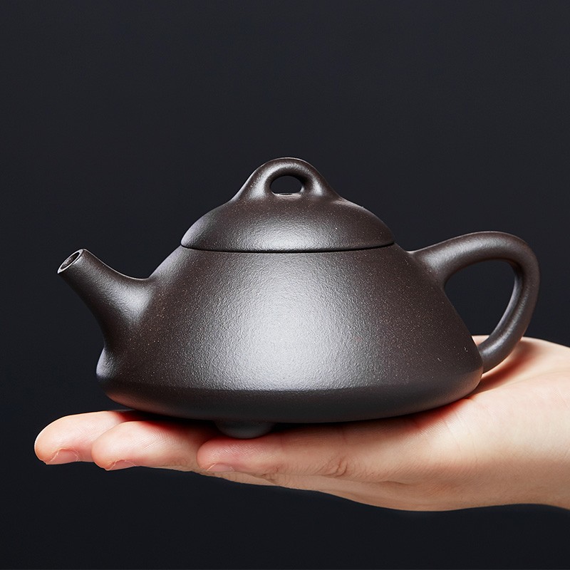 尊壶 宜兴紫砂壶石瓢壶手工茶具泡茶壶国工李静作品东坡石瓢原矿黑泥