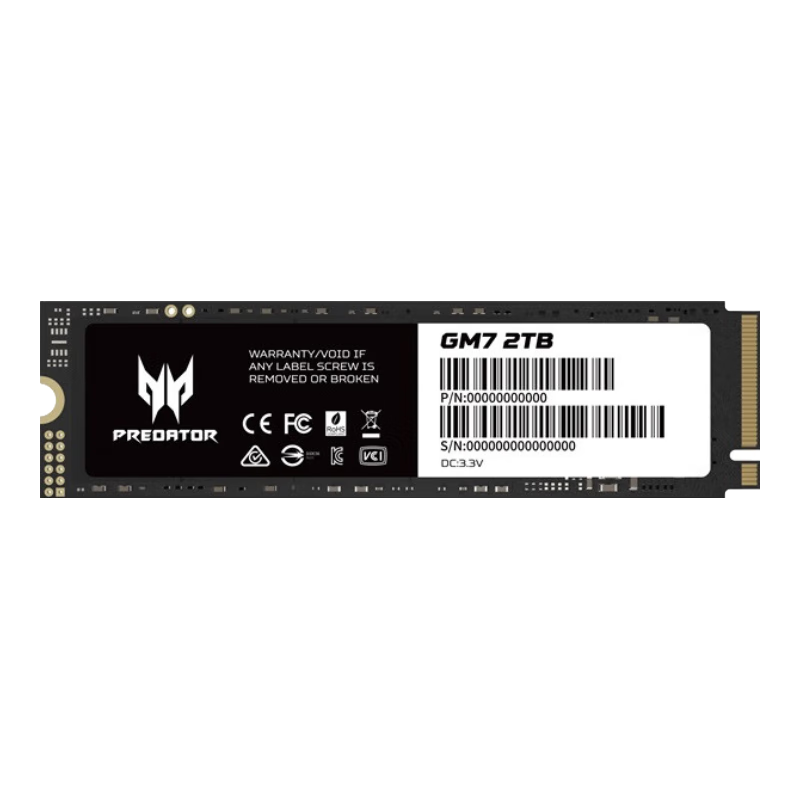 宏碁掠夺者（PREDATOR）SSD固态硬盘 M.2接口  NVMe PCIe 4.0/5.0协议 电脑配件 笔记本电脑硬盘 GM7电竞PCle4.0 7200MB/S 2TB