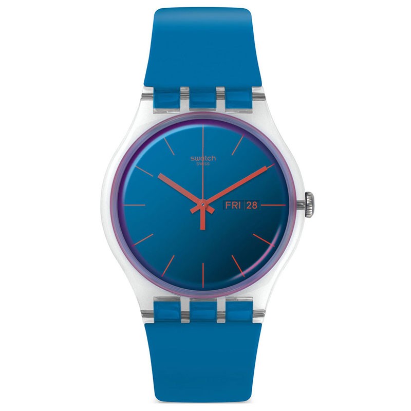 斯沃琪(swatch)瑞士斯沃琪swatch手表polablue系列三针蓝盘皮带石英