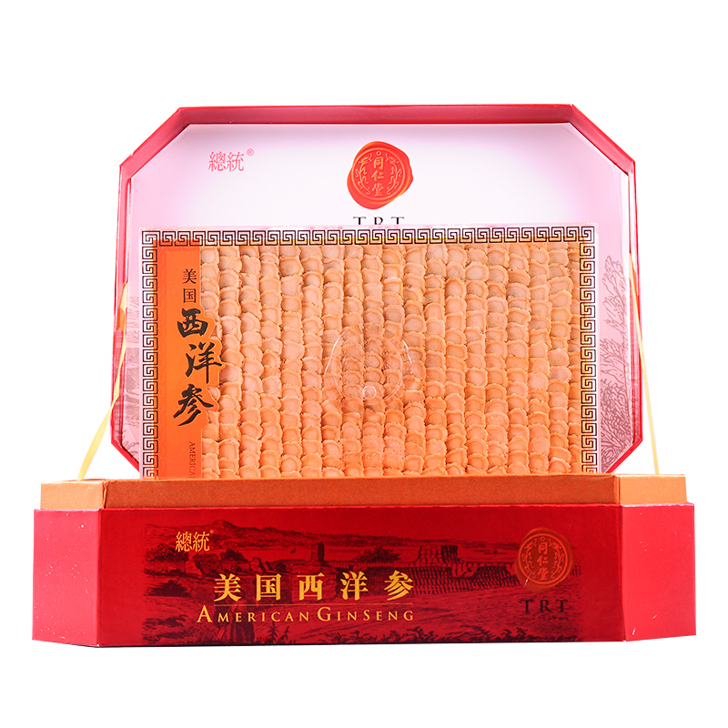 北京同仁堂总统牌西洋参切片礼盒装花旗参片200g