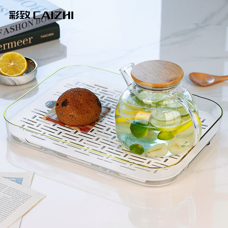 彩致(CAIZHI)沥水托盘茶盘多功能塑料茶托置物家用茶水杯茶具大号透明白CZ6724属于什么档次?