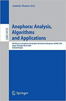 预订 anaphora: analysis, algorithms and applications