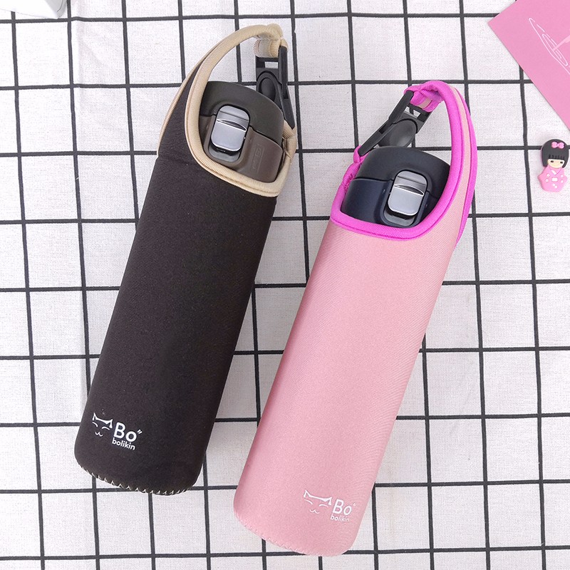 Bolikin 象印水杯保温杯杯套保护套 斜挎隔热防摔通用350 480 500 600ml 蓝粉双面 480-500ml手提斜挎