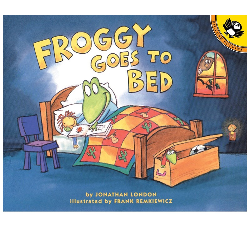 英文原版 froggy goes to bed 青蛙小吉 幼儿心灵成长绘本 儿童家庭