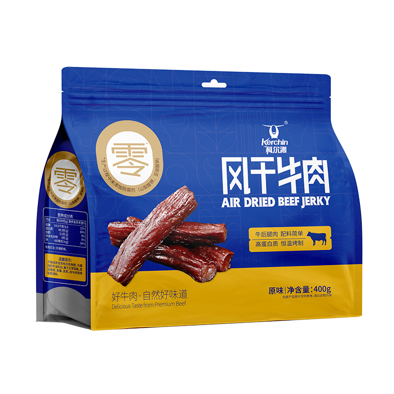 科尔沁 手撕风干牛肉干原味400g 休闲零食 肉干肉脯 0添加防腐剂 