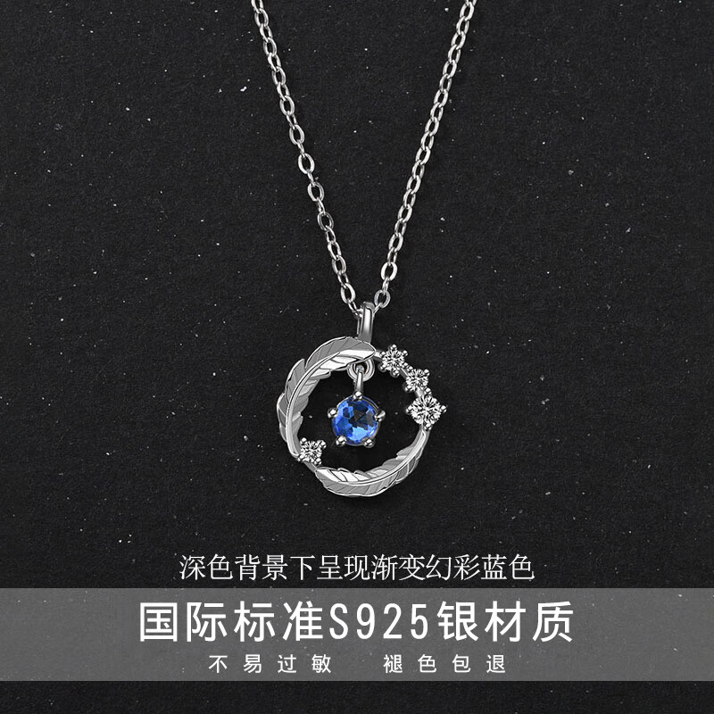 缔晶浅羽银项链女高级感轻奢2025新款吊坠生日礼物送女朋友锁骨链首饰 【浅羽项链】玫瑰礼盒-D1227
