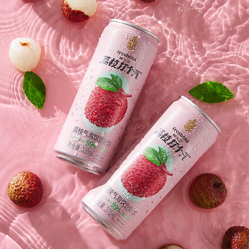 呷无忌freshola 荔枝/杨梅苏打水330ml 果汁含量≥99% 火锅烧烤解腻