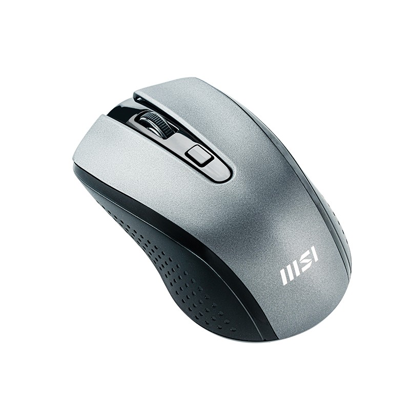 微星（MSI）DS86W 无线鼠标 笔记本电脑 办公商务鼠标 对称鼠标 灰色 1600DPI 带无线2.4G接收器