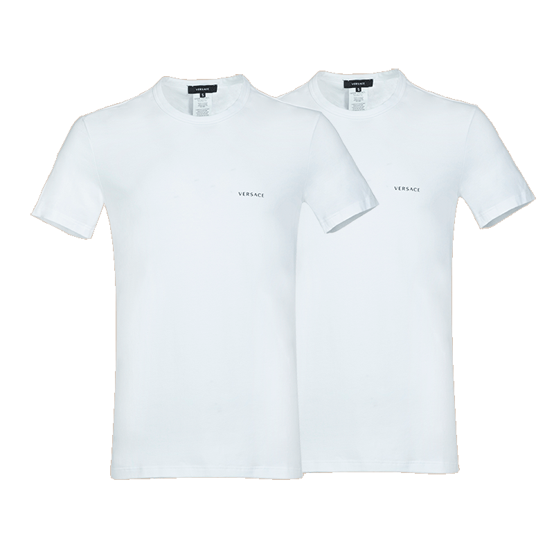 范思哲 VERSACE  男士白色两件套 短袖T恤 AU04023 AC00058 A94Z 6/XL码100011429857