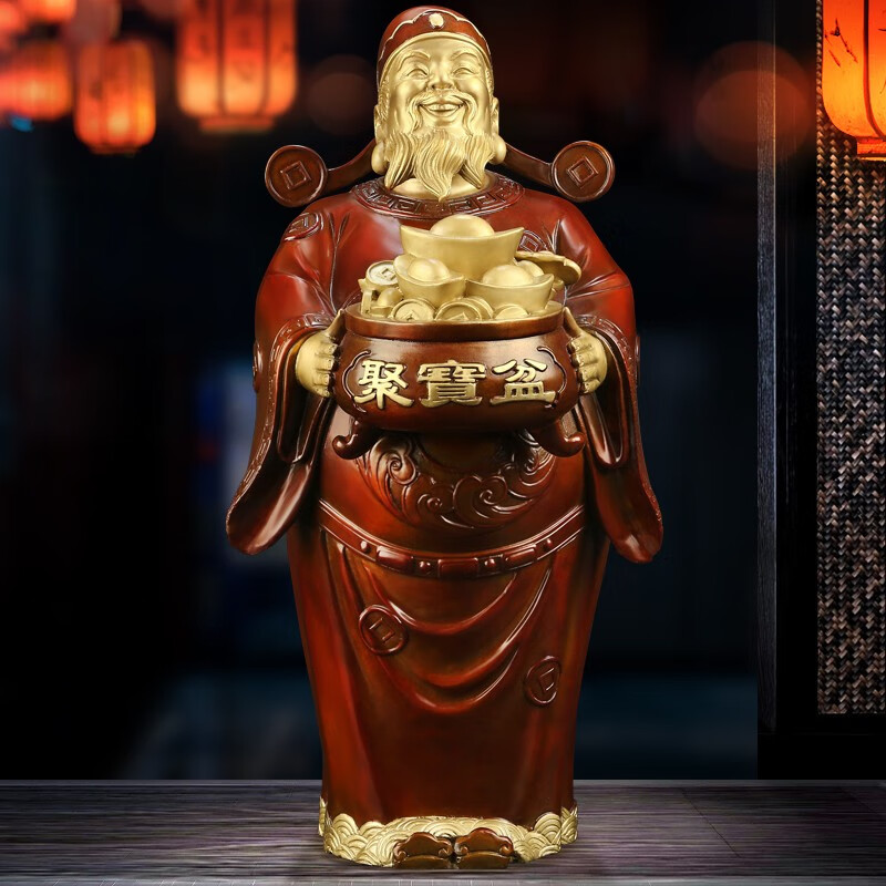 吉善缘 《财源广进》全铜财神爷摆件 文财神佛像家居客厅玄关酒柜办公