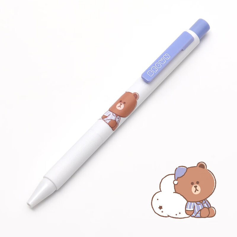 KACO中性笔LINEFRIENDS授权得宝中性笔布朗熊限定0.5mm学生用刷题记笔记考试可爱可妮兔 睡衣布朗熊 0.5mm