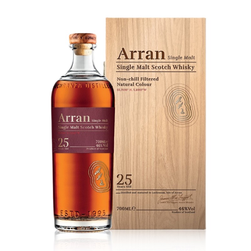 艾伦(arran)【官方授权】艾伦arran 25年单一麦芽威士忌700ml  英国