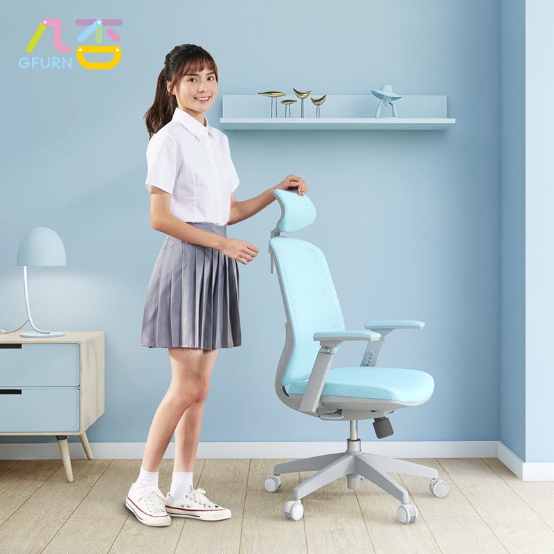 几否 青少年学习椅中学生椅子初中高中写字椅可升降调节电脑椅办公椅