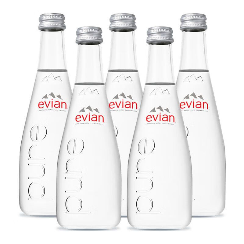 食芳溢法国evian进口依云水330ml玻璃瓶饮用水弱碱性水 【尝鲜】330ml