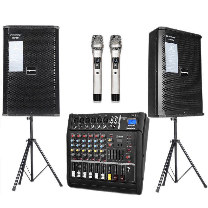 depusheng 得普聲D812單12英寸 專業(yè)KTV音響套裝音箱舞臺(tái)婚慶酒吧工程反聽(tīng)返聽(tīng)會(huì)議室 話筒功放調(diào)音臺(tái)一體機(jī)套裝