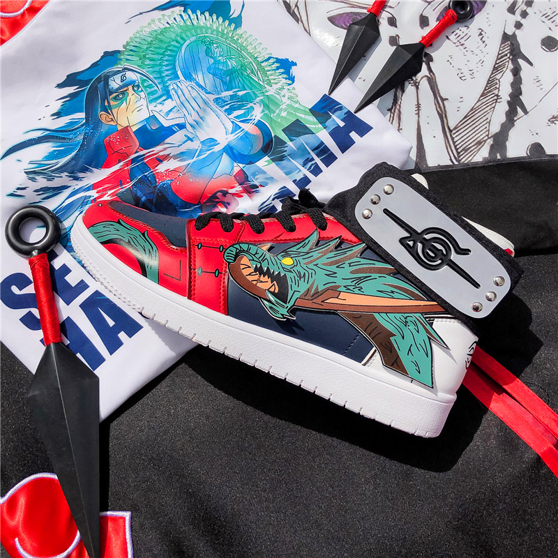 潮流男鞋 鞋子男动漫联名高帮板鞋夏季新款火影忍者学生潮流百搭潮鞋