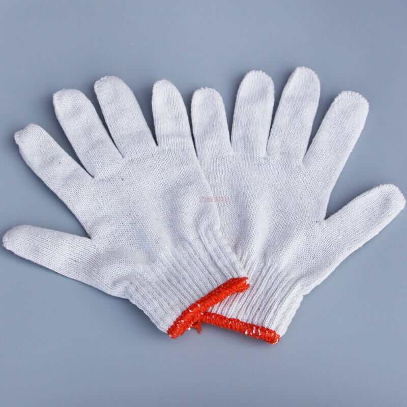 劳保手套加厚 棉线耐磨工业手套员工干活工地白手套修车劳保手套