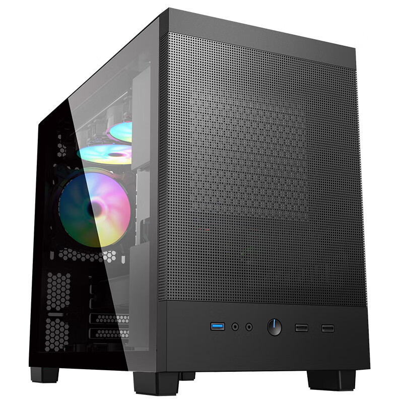 大水牛(bubalus)寒武纪 天幕版 黑色 玻璃全侧透台式主机电脑机箱 149