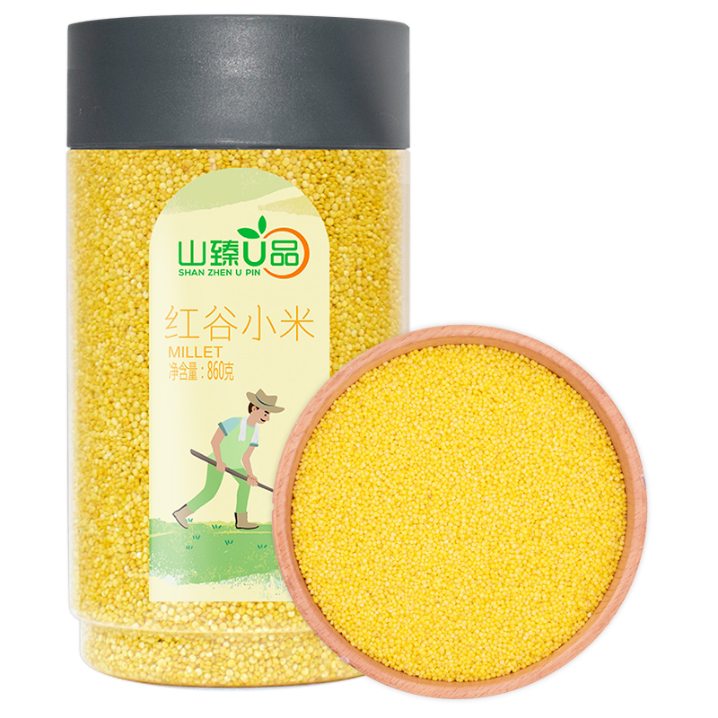 山臻u品 红谷小米罐装860g 东北粗粮五谷