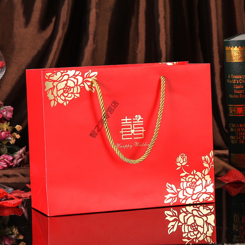 大号喜糖袋子手提袋喜糖盒回礼袋纸袋创意婚庆用品礼品袋结婚礼盒