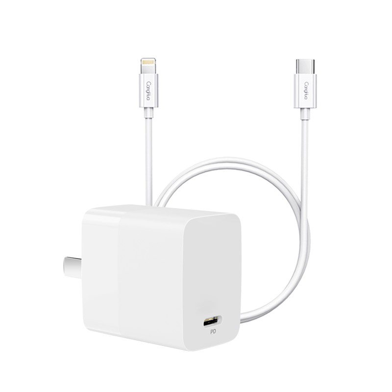 仓华 MFi认证苹果PD20W充电器套装兼容18W通用iPhone12/11/Xs/XR手机快充头+USB-C原装芯片闪充线 ch13+r06