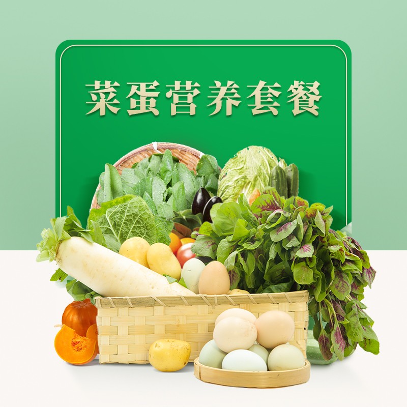 谷宝农匠·生态有机蔬菜3口之家菜蛋营养套餐组合新鲜蔬菜套餐 单次(1