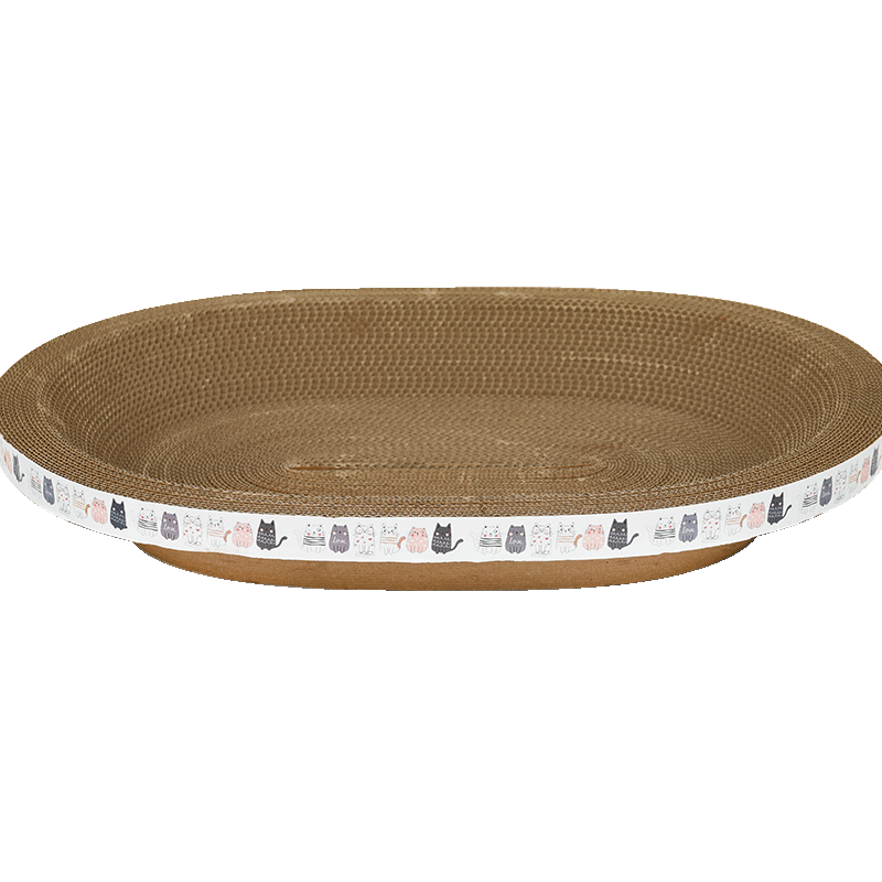 華元寵具（hoopet）貓抓板窩耐磨不掉屑貓爪板磨爪耐抓圓形貓爪盆保護(hù)沙發(fā)防貓抓大號 橢圓特大號貓抓板