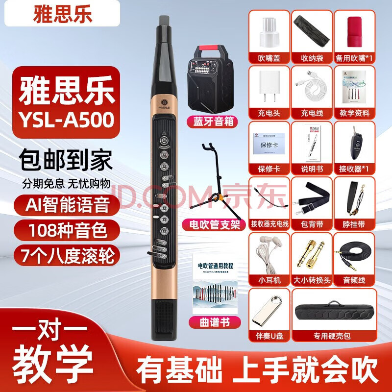 雅思乐A500电吹管2023新款国产乐器大全初学者专业款萨克斯笛子 土豪金-高配怎么看?