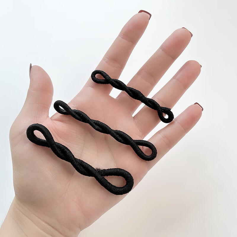 戎夏老式黑色头绳小橡皮筋发圈女扎头发绳头饰胶圈皮套传统简单绑简约