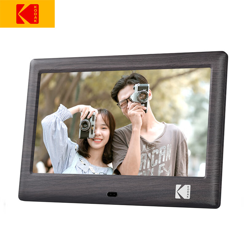 KODAK1028C 数码相框10.1英寸高清电子相册视频照片音乐播放器 黑色（708C）7英寸）