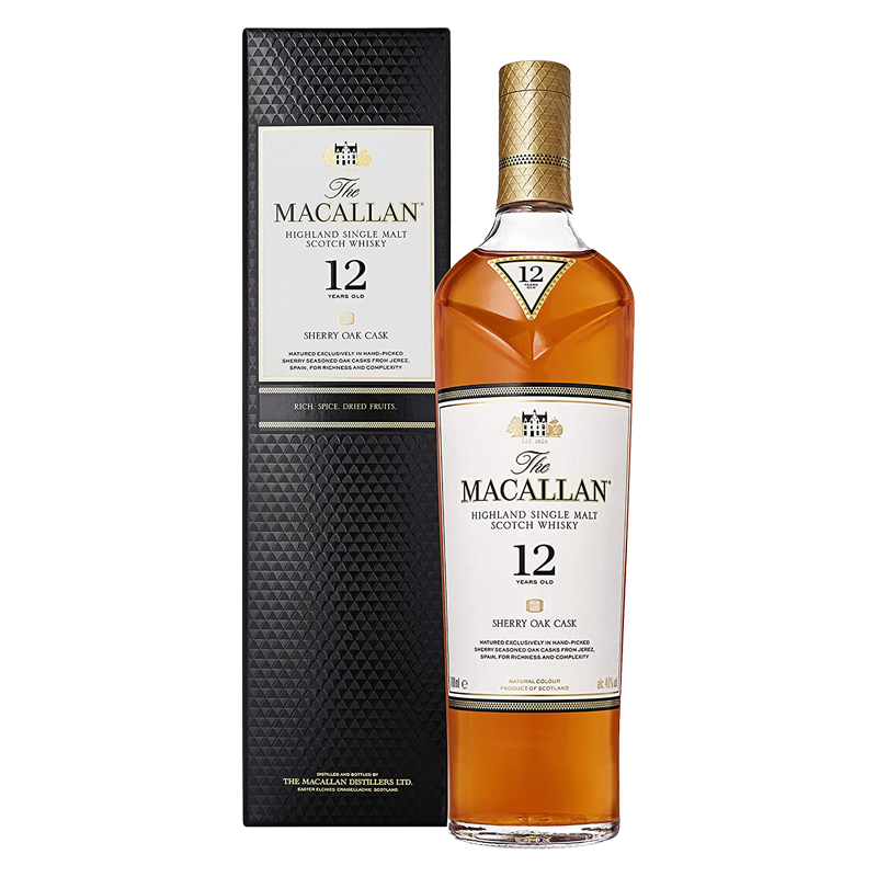 麦卡伦 MACALLAN 12年雪莉桶洋酒苏格兰威士忌700ml（礼盒）