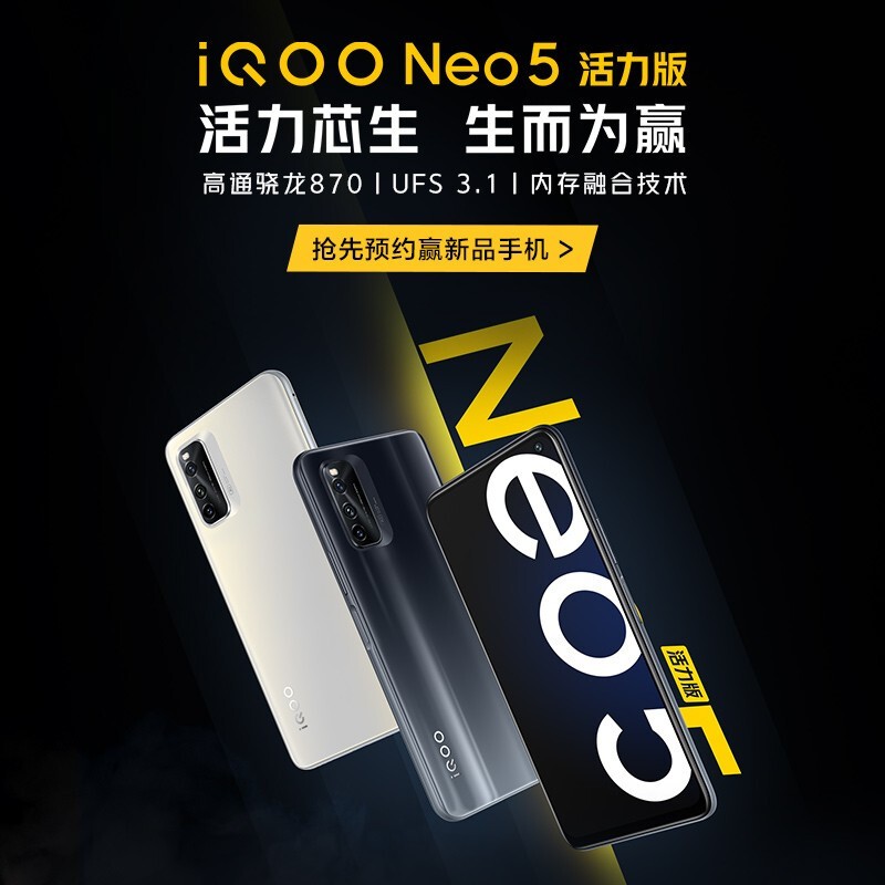 vivo iQOO Neo5活力版手机新品 高通骁龙870处理器 UFS3.1闪存 敬请期待 敬请期待1 全网通