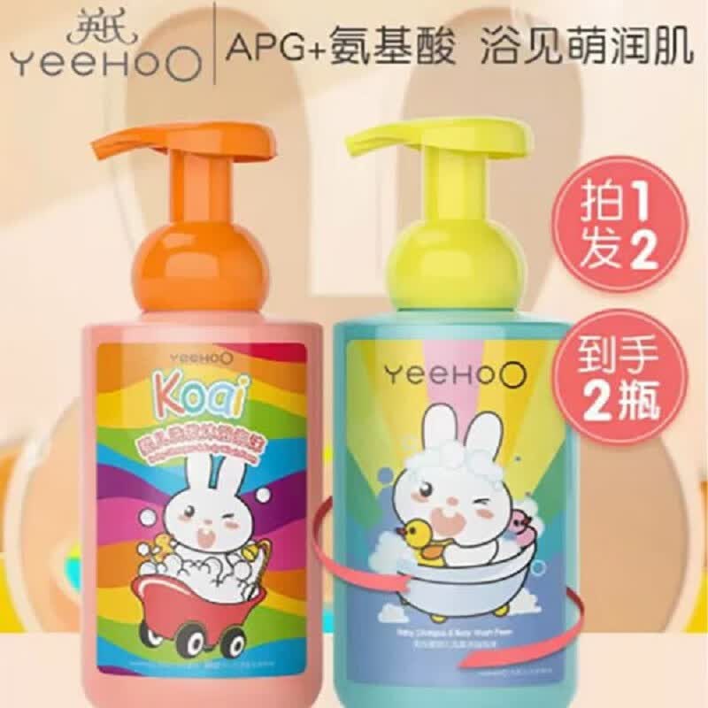英氏（YEEHOO）英氏婴幼儿沐浴露洗发水二合一新生儿童沐浴露宝宝洗发洗澡二合一 山茶籽+金盏花各一瓶
