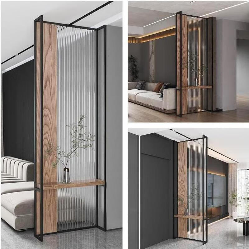 弗拉基米长虹玻璃隔断不锈钢入户门屏风客厅卧室轻奢铁艺现代简约创意