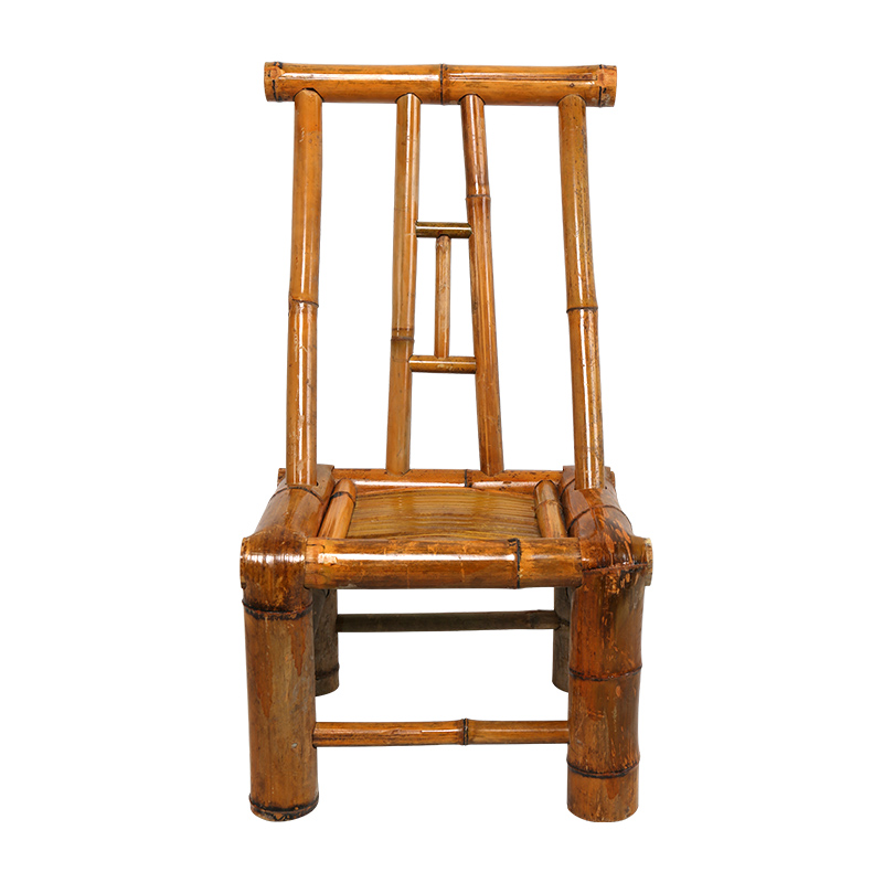 竹编椅子靠背子古风摄影椅茶室餐椅家用传统中式手工椅竹凳子 小号