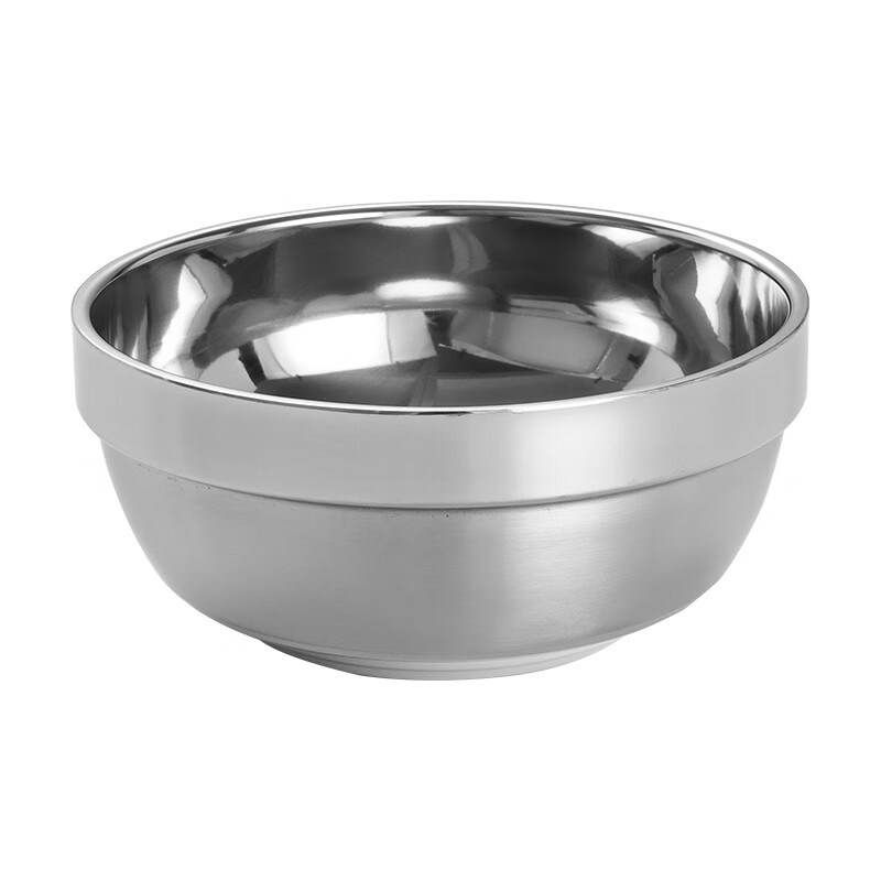 四时烟火白金碗 sus304不锈钢 双层隔热饭碗 12cm