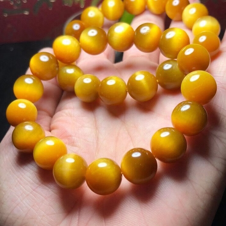 瓶凡天然精品美货金虎眼石手链单圈手链男女同款时尚百搭礼物手串 12