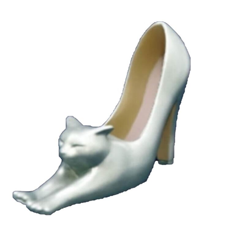 橦舟渡伸懒腰猫猫高跟鞋奇谭扭蛋的猫咪第二弹水晶透明色  预定 a款